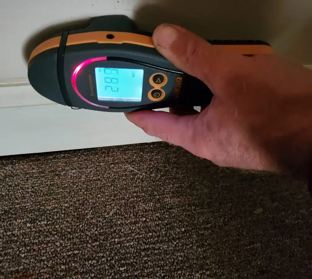 Moisture detection at baseboard during Burst Pipe Cleanup in Palm Springs
